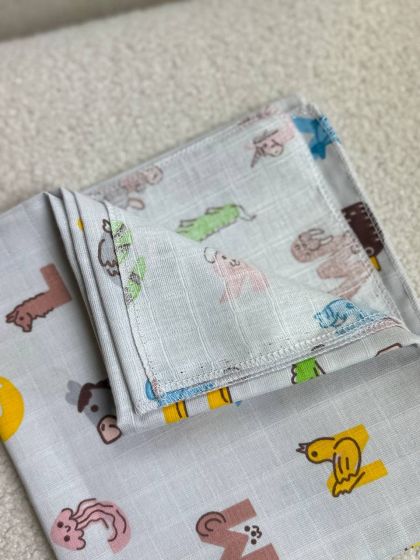 ❤ Пелюшки муслінові двошарові. Принт - Букви звірі (#28256370) ✓ Anna Konvert 2