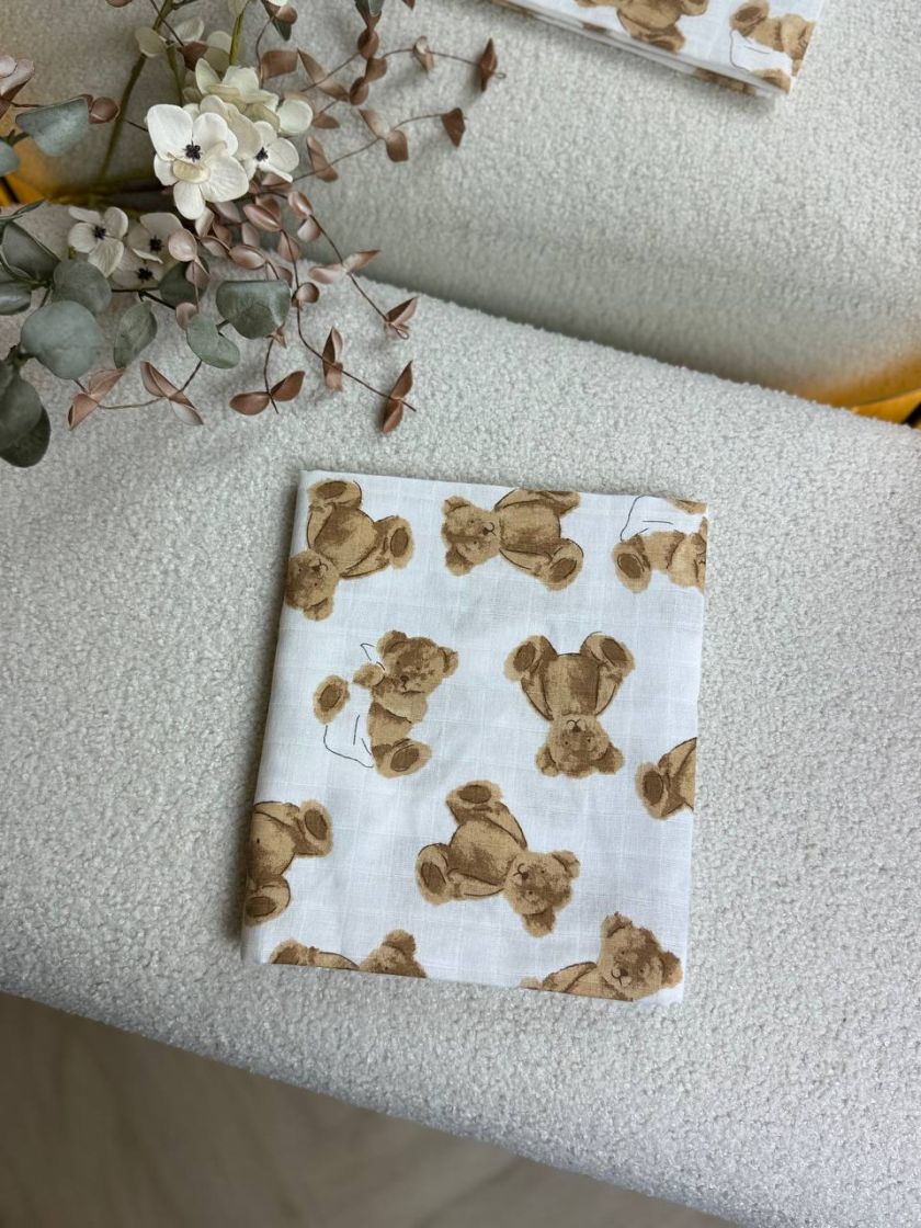 ❤ Пелюшки муслінові двошарові. Принт - Ведмедик з подушкою (#45311408) ✓ Anna Konvert