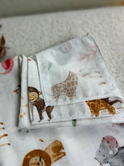 ❤ Пелюшки муслінові двошарові. Принт - Жираф, черепаха, лев (#83928999) ✓ Anna Konvert 2