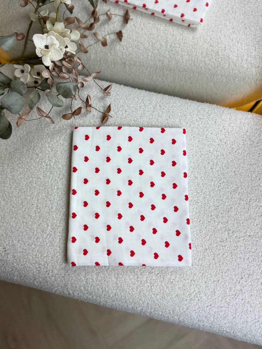 ❤ Пелюшки муслінові двошарові. Принт - Серця дрібні червоні (#71414844) ✓ Anna Konvert