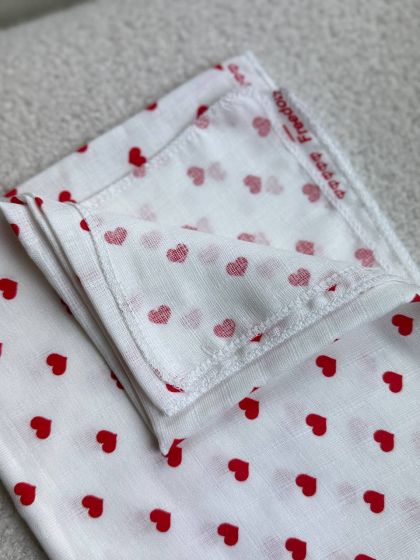 ❤ Пелюшки муслінові двошарові. Принт - Серця дрібні червоні (#71414844) ✓ Anna Konvert 2