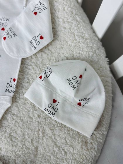 ❤ Комплект 3ка з боді інтерлок, 56р. Принт - I'Love dad mom (#91048297) ✓ Anna Konvert 2