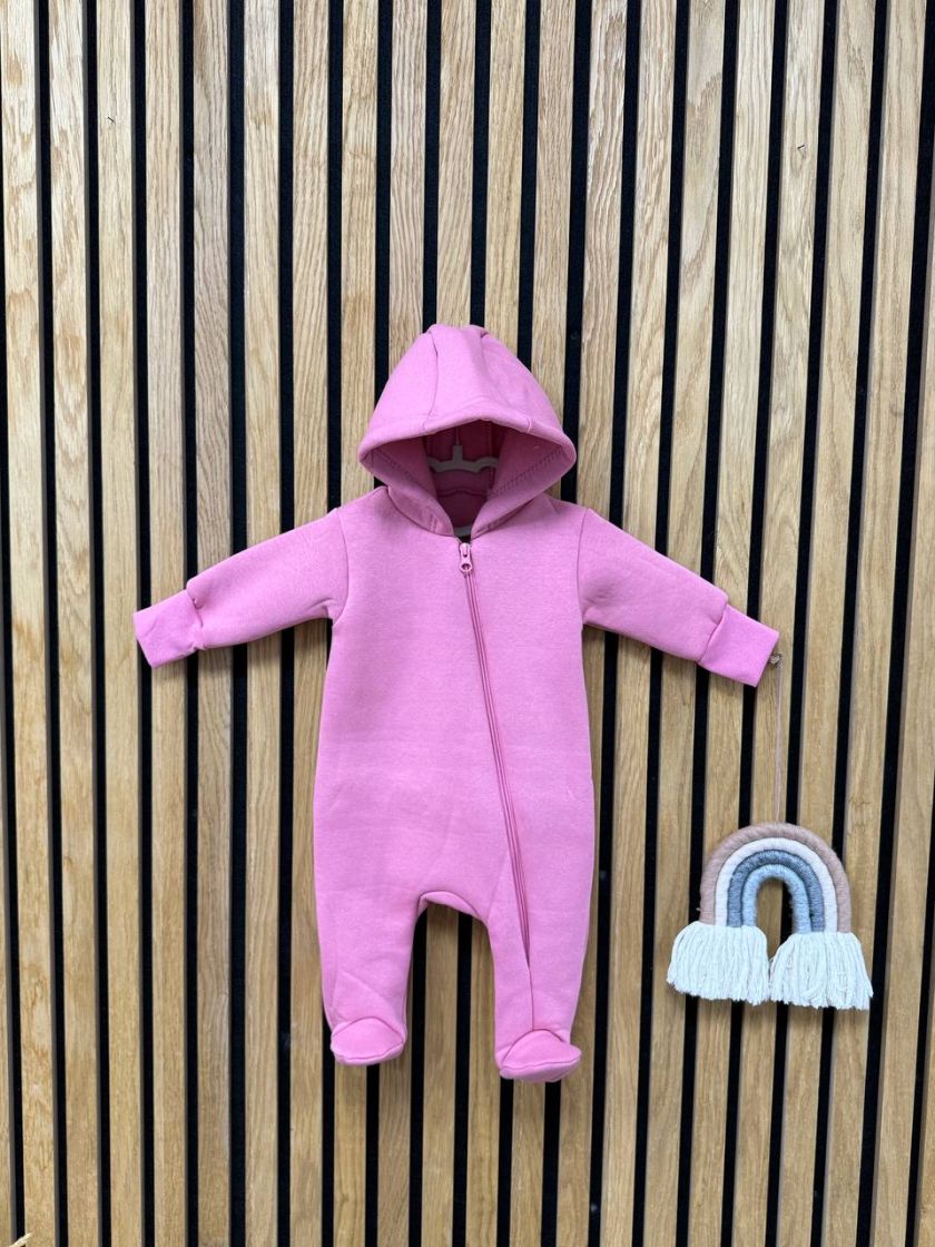 ❤ Ромпер, на флісі трьохнитка до +10 градусів.. Колір - Пильно рожевий. Розмір - 56-62 см (#96250194) ✓ Anna Konvert