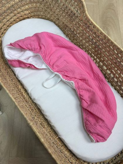 ❤ Простирадло муслін непромакаюче у візочок на гумці. Колір - Малиновий (#20212613) ✓ Anna Konvert 2