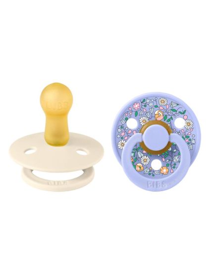 ❤ Пустушка BIBS x Liberty Colour Latex Round (кругла), 2 в упаковці, 0-6 міс. Колір - Ivory Mix (#5713795277148) ✓ Anna Konvert 2