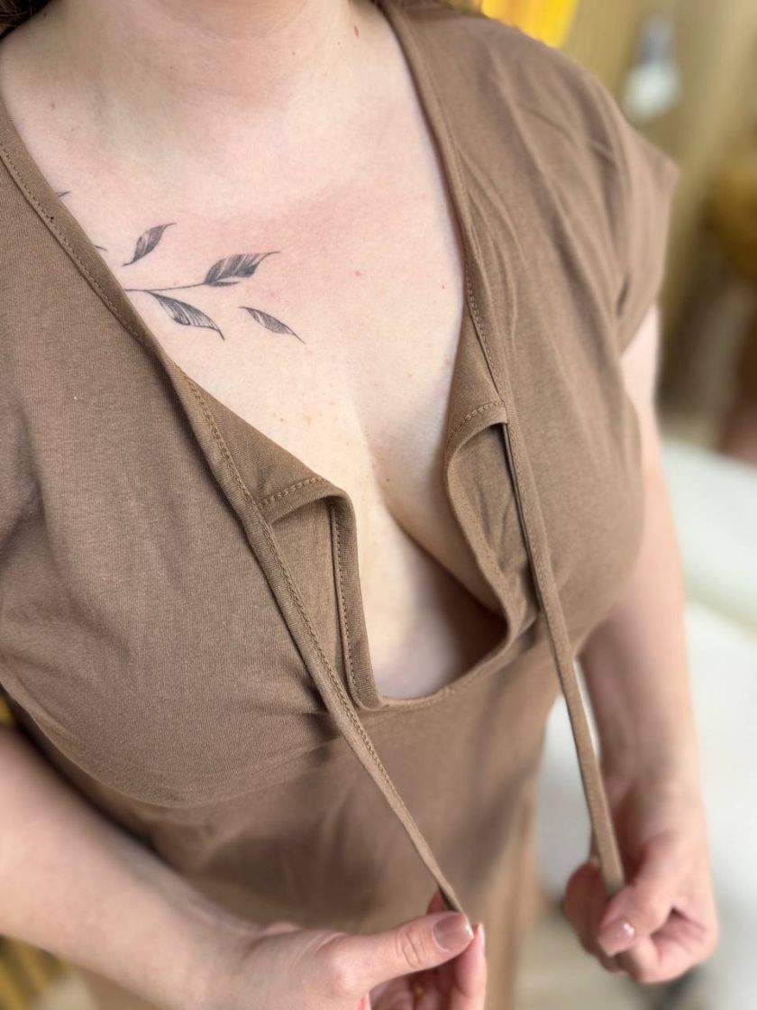 ❤ Сорочка на пологи бавовняна, 46-48р.. Колір - Молочний шоколад (#15912136) ✓ Anna Konvert