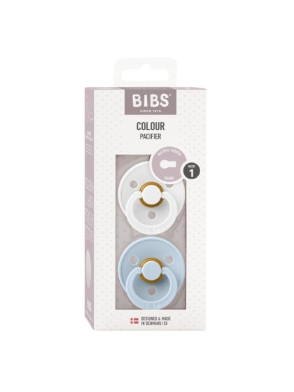 ❤ Соска пустушка BIBS Colour Latex Round (кругла). Колір - White/Baby Blue. Розмір - 6-18 міс (#5713795227174) ✓ Anna Konvert 2