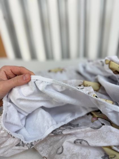 ❤ Простирадло у ліжко непромокаюче, 120/60 см. Принт - Жирафики сірі (#82767323) ✓ Anna Konvert 2