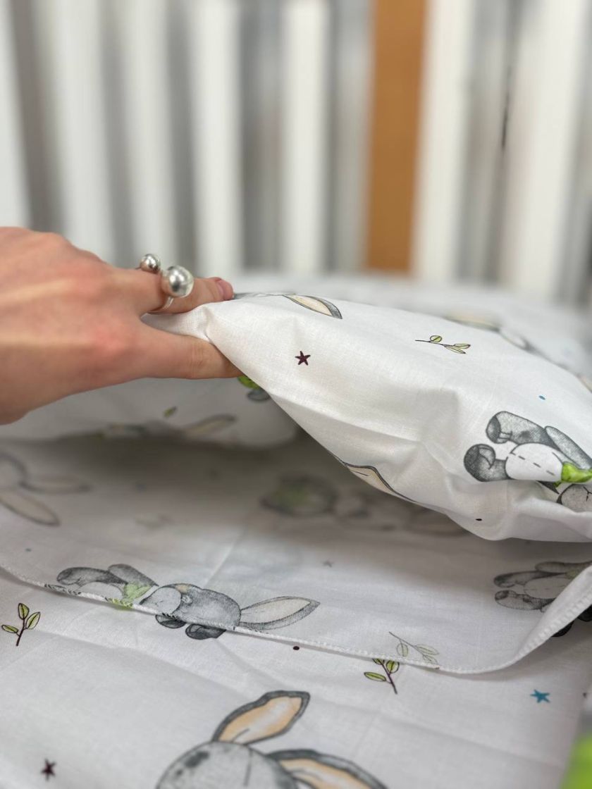 ❤ Змінна дитяча постіль, підковдра 110см на 90см. Принт - Зайці в метелику (#32206198) ✓ Anna Konvert