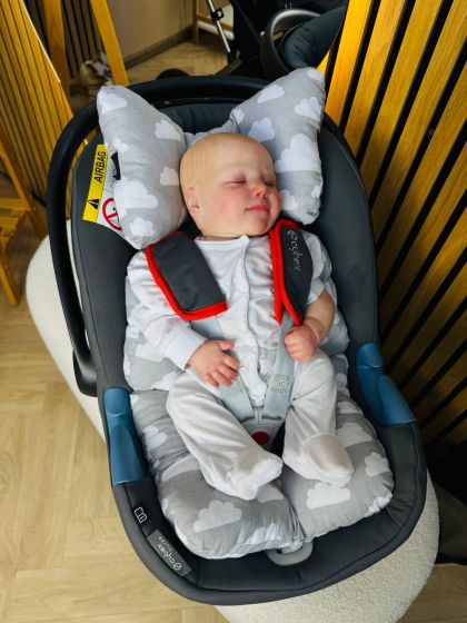 ❤ Матрасик візочок прогулянковий 3в1. Принт - Біла хмаринка на сірому (#1463927) ✓ Anna Konvert 2