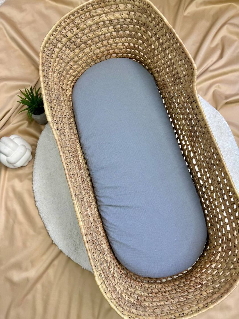 ❤ Простирадло муслін непромакаюче у візочок на гумці. Колір - Сірий однотон (#11967272) ✓ Anna Konvert