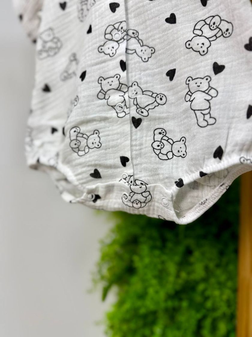 ❤ Боді мусліновий на кнопках, 56см. Принт - Ведмедики контур із сердечками (#5343205) ✓ Anna Konvert