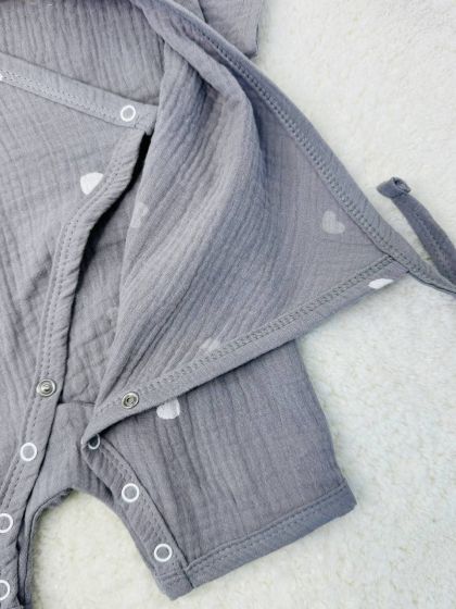 ❤ Муслінове кімоно. Колір - Білі сердечка на сірому. Розмір - 68 см (#71939845) ✓ Anna Konvert 2