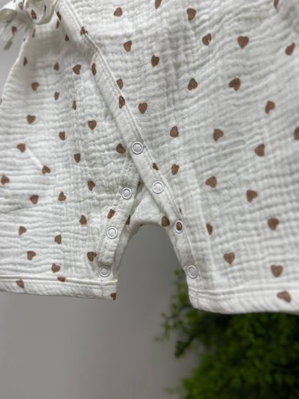 ❤ Муслінове кімоно. Колір - Беж серця на білому. Розмір - 68 см (#19887440) ✓ Anna Konvert 2