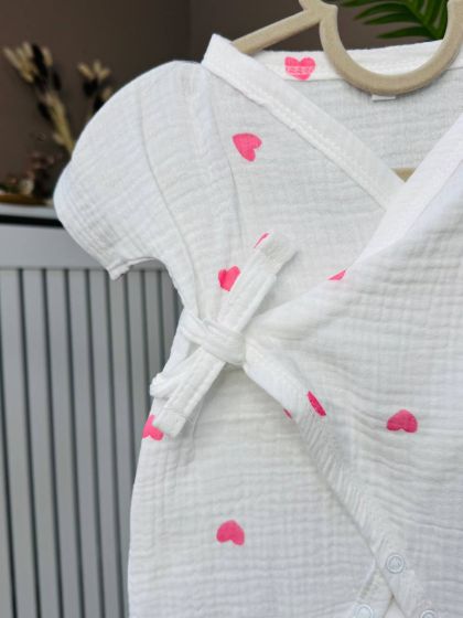 ❤ Муслінове кімоно. Колір - Рожеві серця на білому. Розмір - 68 см (#68867043) ✓ Anna Konvert 2