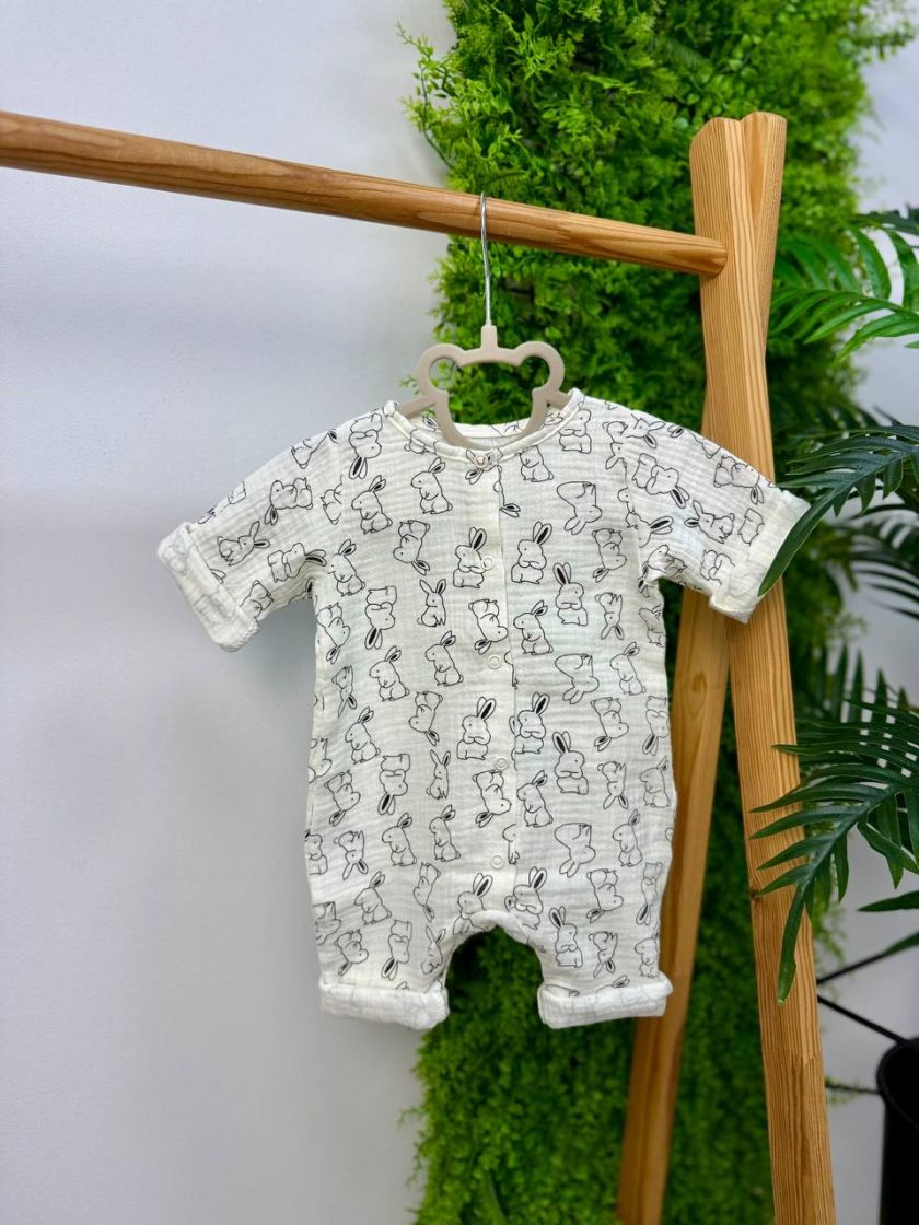 ❤ Чоловічок-пісочник мусліновий, 68 см. Принт - Зайці контур (#47268434) ✓ Anna Konvert