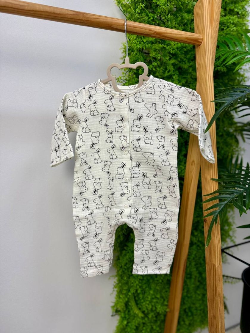 ❤ Чоловічок-пісочник мусліновий, 68 см. Принт - Зайці контур (#47268434) ✓ Anna Konvert