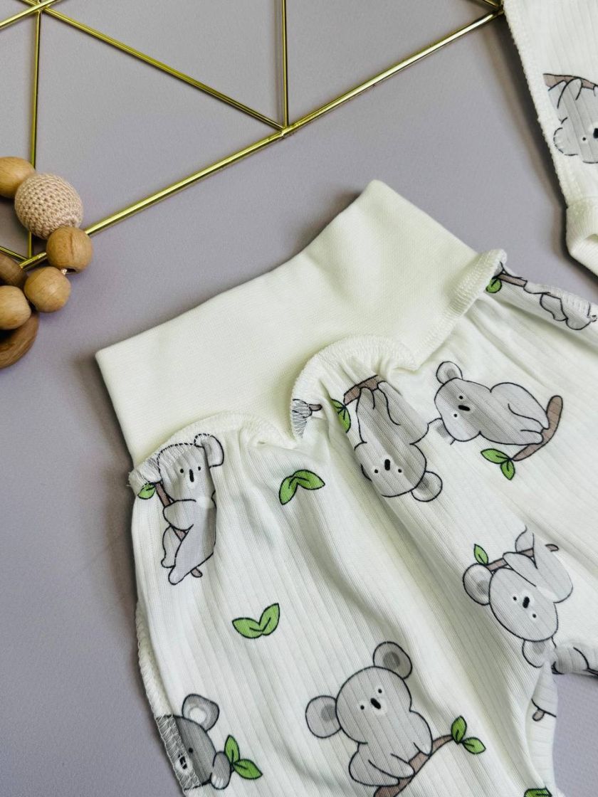 ❤ Комплект 2ка з боді з коротким рукавом, в рубчик. Принт - Коала на гілці. Розмір - 62-68р (#23411212) ✓ Anna Konvert