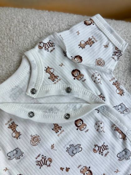 ❤ Комплект 2ка з боді з коротким рукавом, в рубчик. Принт - Сафарі. Розмір - 62-68р (#66819630) ✓ Anna Konvert 2