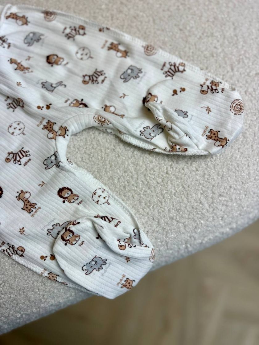 ❤ Комплект 2ка з боді з коротким рукавом, в рубчик. Принт - Сафарі. Розмір - 62-68р (#66819630) ✓ Anna Konvert