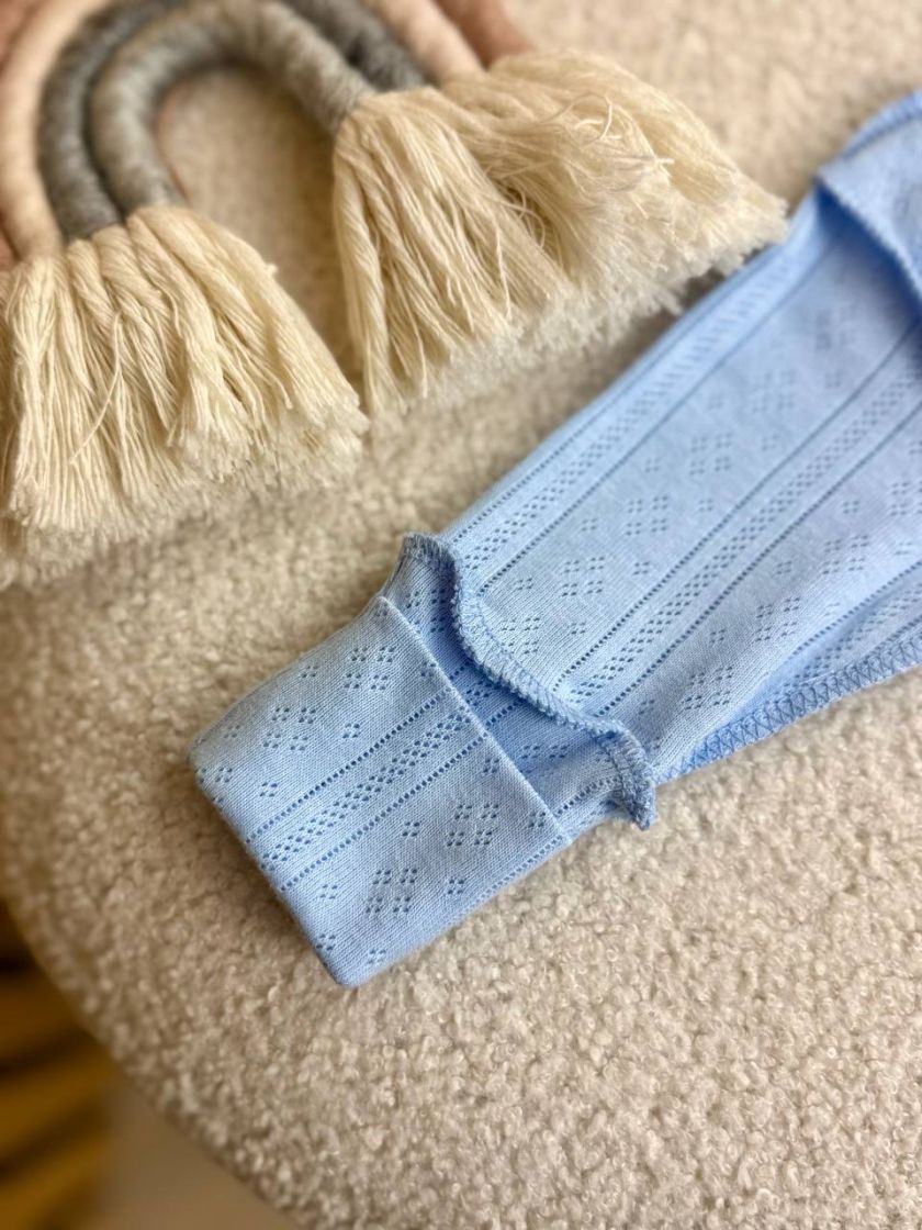 ❤ Чоловічок з перфорацією. Колір - Блакитний. Розмір - 62-68р (#296021) ✓ Anna Konvert