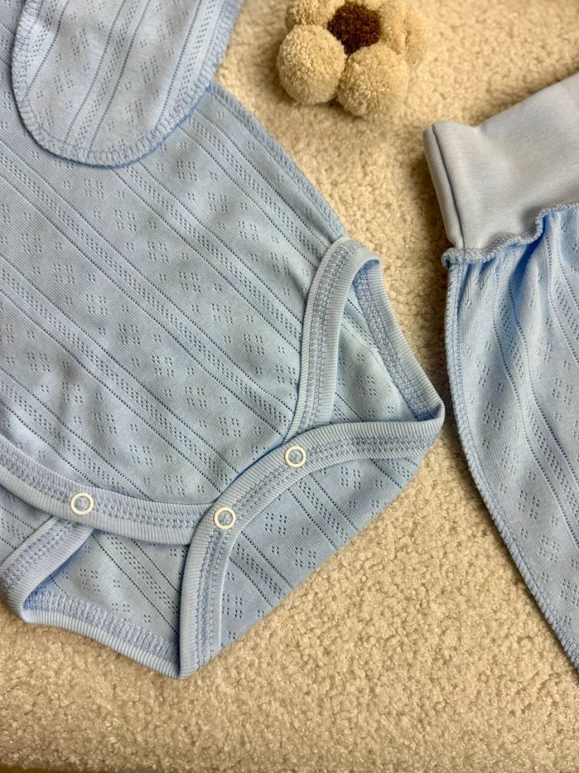 ❤ Комплект 2ка з боді, з перфорацією. Колір - Блакитний. Розмір - 56-62р (#49552722) ✓ Anna Konvert