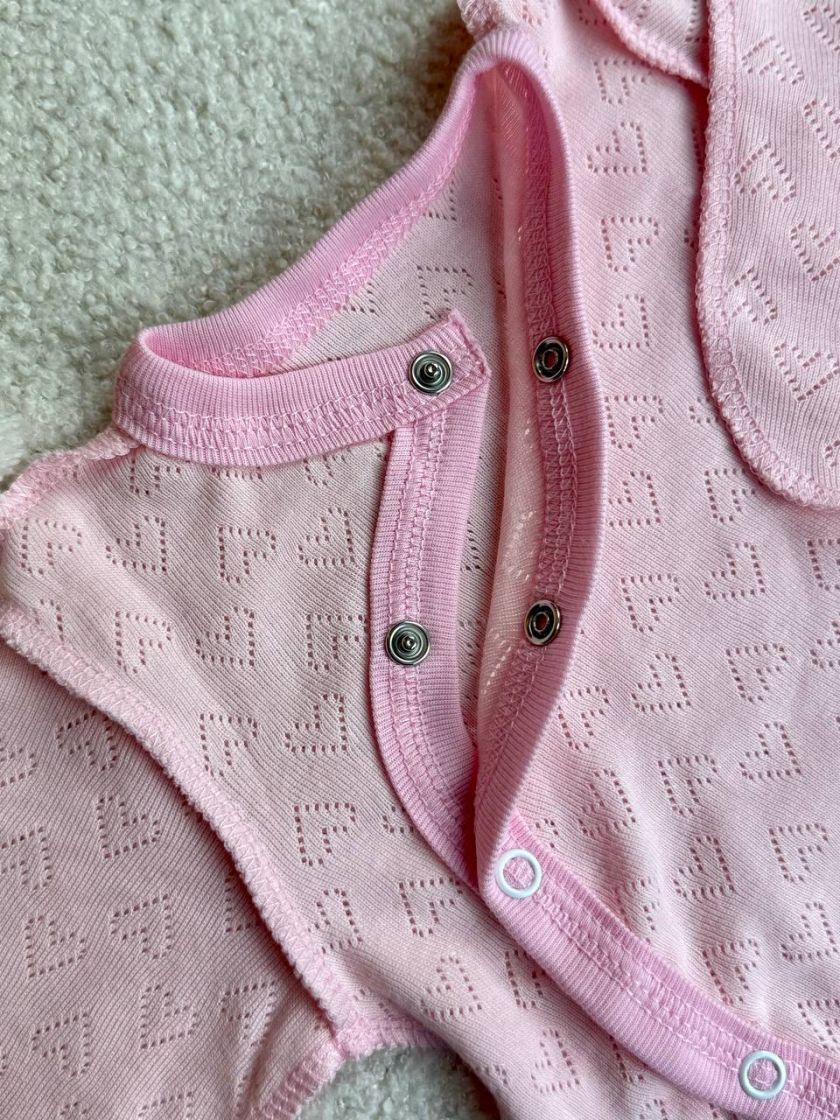 ❤ Комплект 2ка з боді, з перфорацією. Колір - Рожевий. Розмір - 56-62р (#32621634) ✓ Anna Konvert