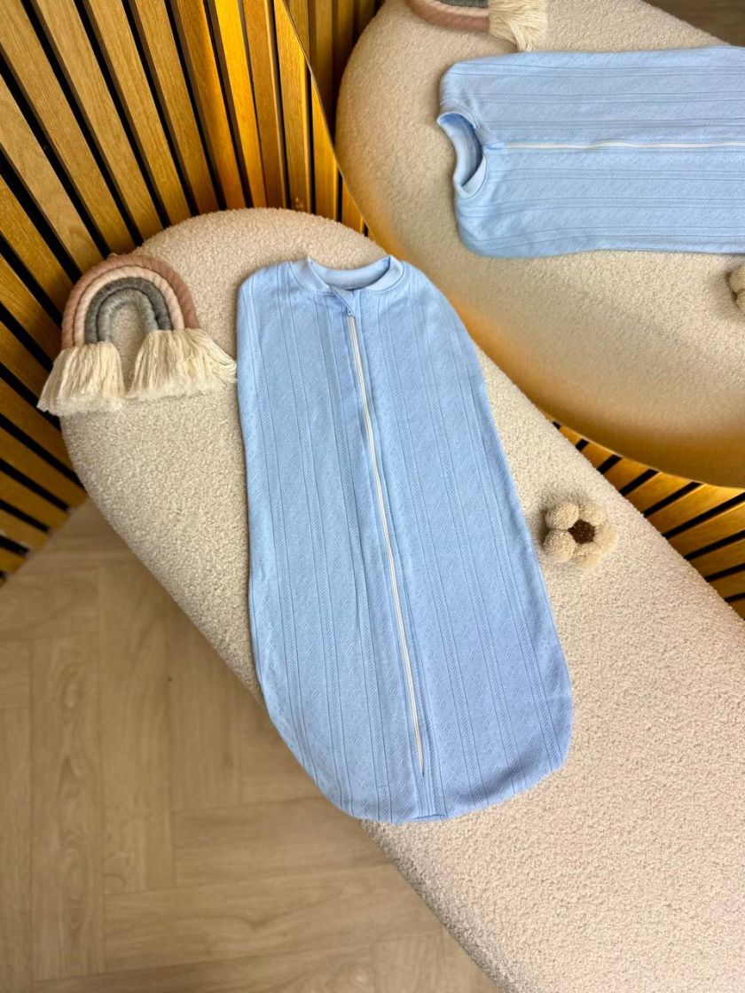 ❤ Пелюшка-кокон, інтерлок, 62р. Принт - Блакитний з перфорацією (#63398580) ✓ Anna Konvert