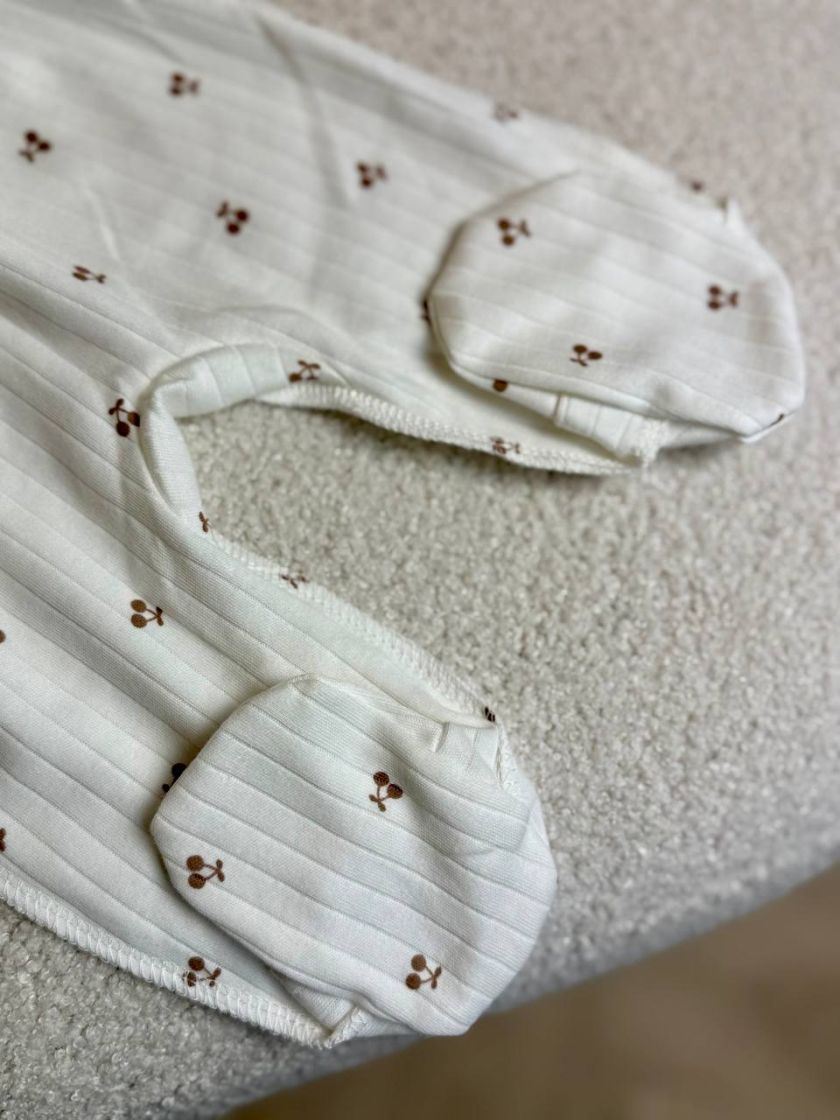 ❤ Комплект 3ка з сороч. 56-62, рубчик, Ромашка. Принт - Дрібні вишеньки. Розмір - 56 (#80203772) ✓ Anna Konvert