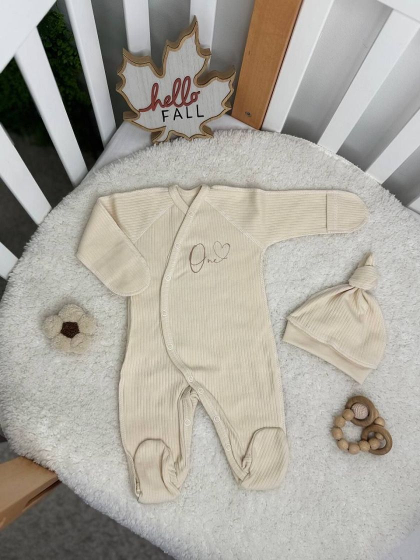 ❤ Чоловічок з шапочкою "Бархат" інтерлок. Колір - Латте. Розмір - 62см (#5771856) ✓ Anna Konvert