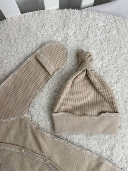 ❤ Чоловічок з шапочкою "Бархат" інтерлок. Колір - Капучино. Розмір - 62см (#75205895) ✓ Anna Konvert 2