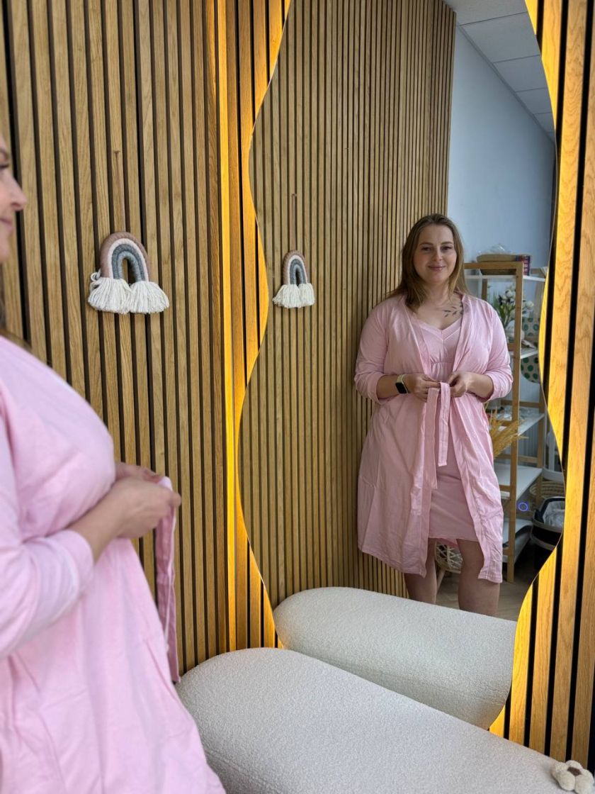 ❤ Комплект сорочка та халат для годування, 52-54 "Кант". Колір - Ніжно рожевий (#5946633) ✓ Anna Konvert