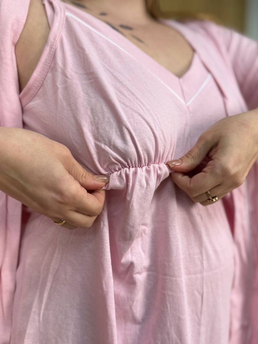 ❤ Комплект сорочка та халат для годування, 52-54 "Кант". Колір - Ніжно рожевий (#5946633) ✓ Anna Konvert