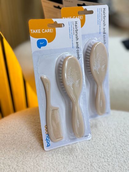 ❤ Щітка та гребінець для волосся - натуральна м'яка щетина- Бежевий, "BabyOno" (#69218991) ✓ Anna Konvert 2