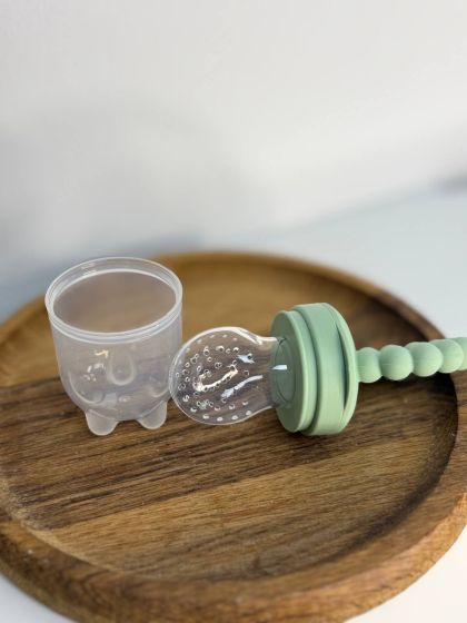 ❤ Силіконовий ніблер для годування "Намистини". Колір - oil green (#98787175) ✓ Anna Konvert 2