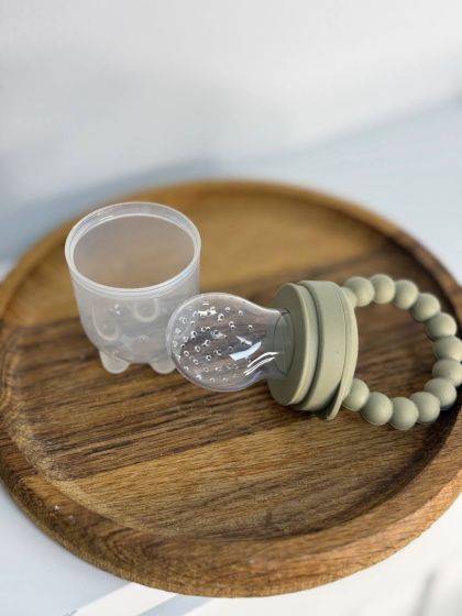 ❤ Силіконовий ніблер для годування "Намистини". Колір - Smoke-green (#45617419) ✓ Anna Konvert 2