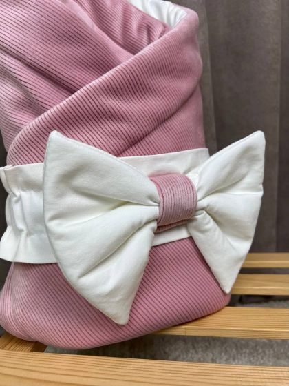 ❤ Демісезонний конверт велюровий в смужку, на бавовні. Колір - Пильна троянда (#97259058) ✓ Anna Konvert 2