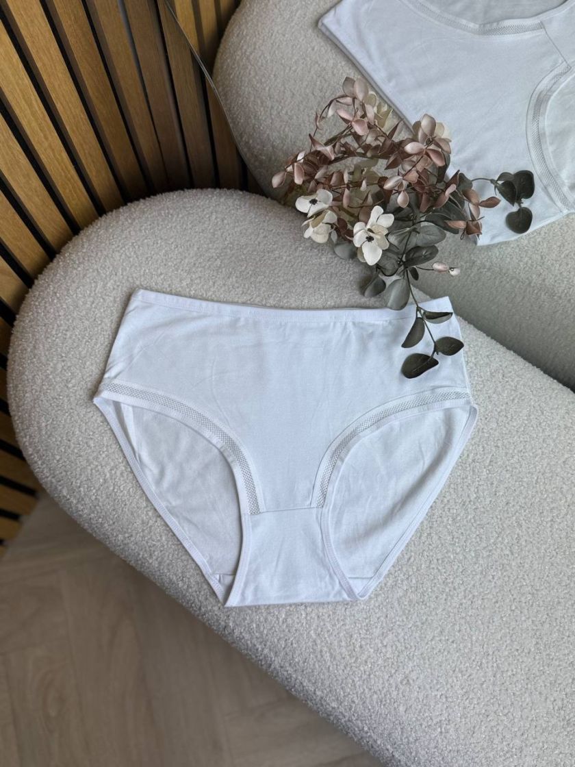❤ Труси жіночі. Колір - Білий із сіткою. Розмір - 50-52 (#66631021) ✓ Anna Konvert