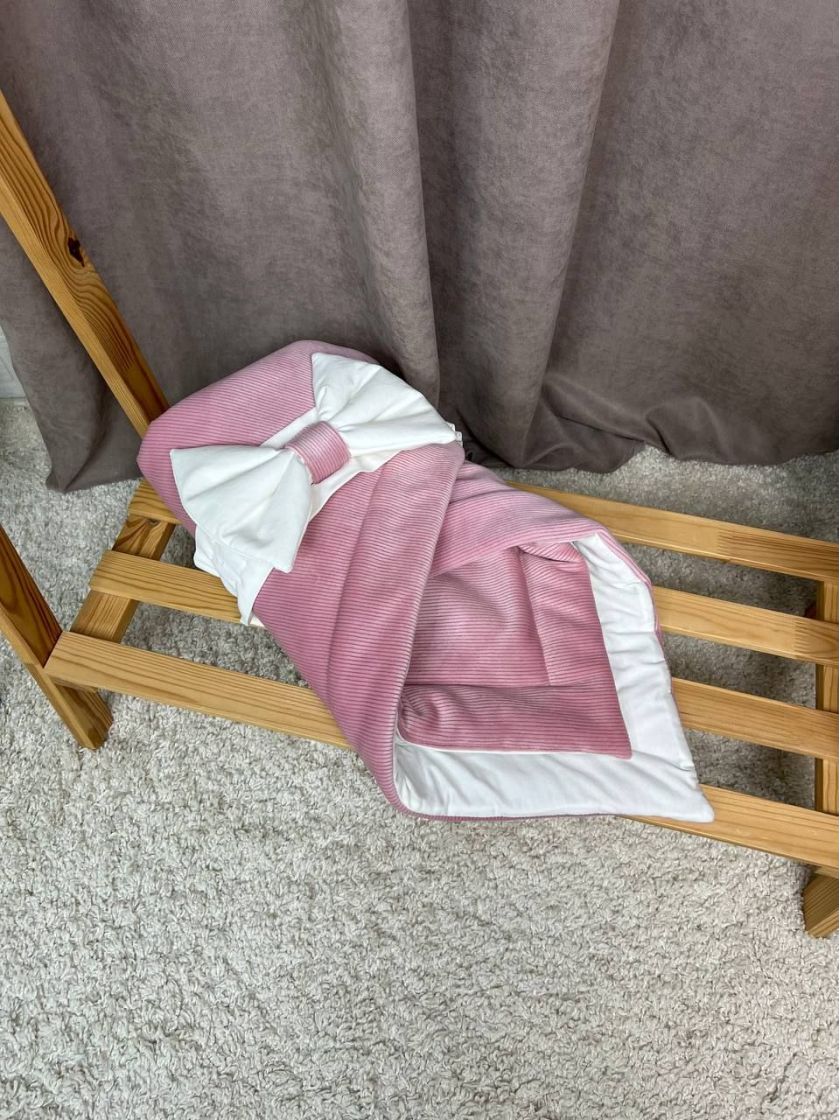 ❤ Демісезонний конверт велюровий в смужку, на бавовні. Колір - Пильна троянда (#97259058) ✓ Anna Konvert