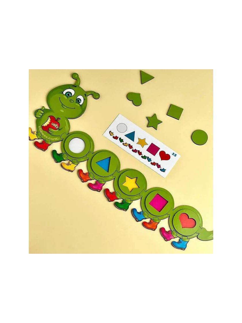 ❤ Дерев'яна іграшка розвиваюча гра з картками "Гусениця" ПСД245 (#ПСД245) ✓ Anna Konvert