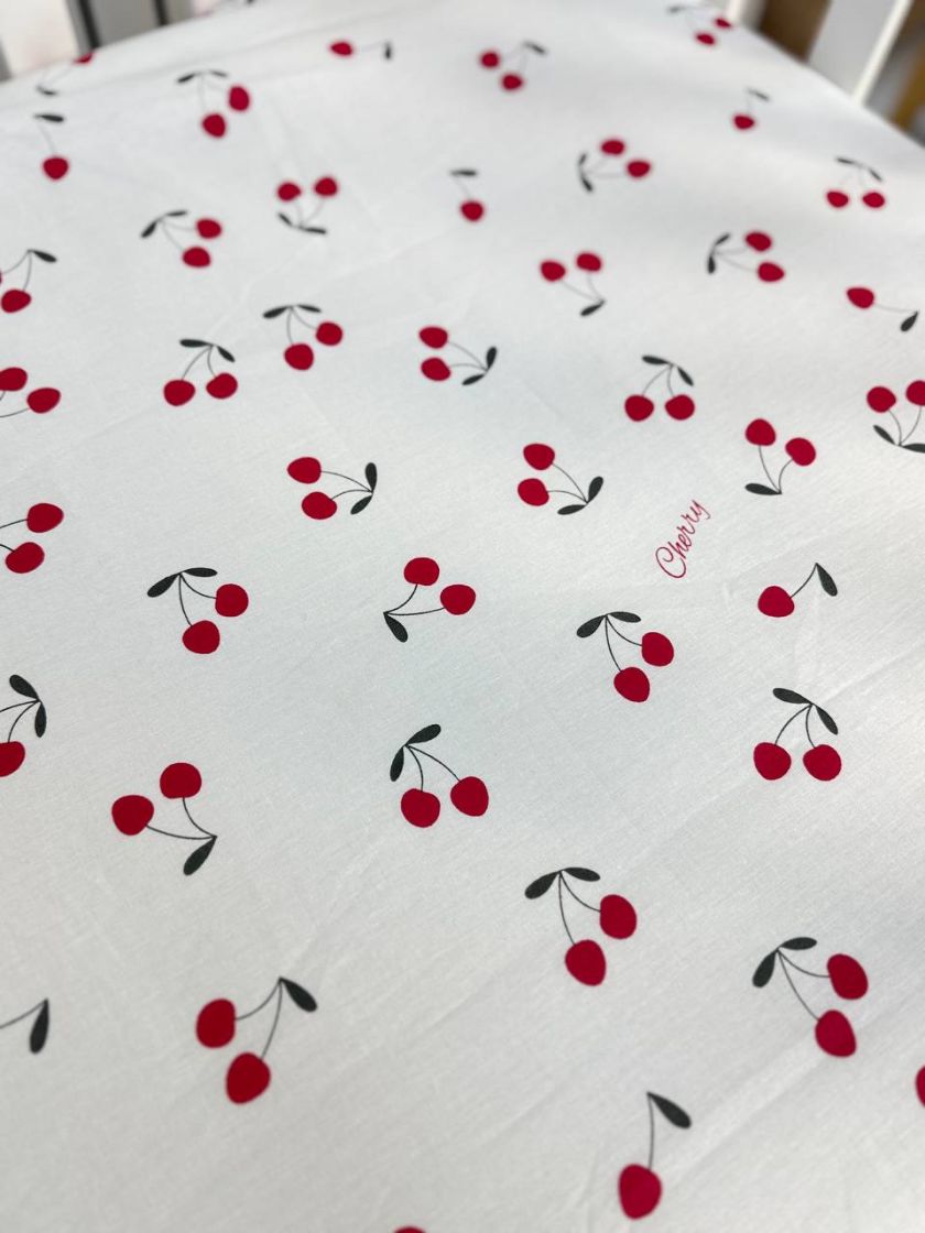 ❤ Простирадло у ліжко, бавовняне 120х60. Принт - Вишеньки (#48397191) ✓ Anna Konvert