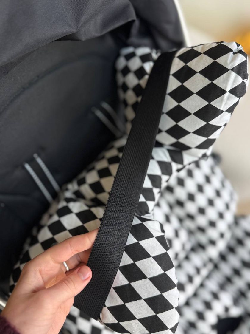 ❤ Матрасик візочок прогулянковий 3в1. Принт - Чорно білі ромбики (#59687645) ✓ Anna Konvert