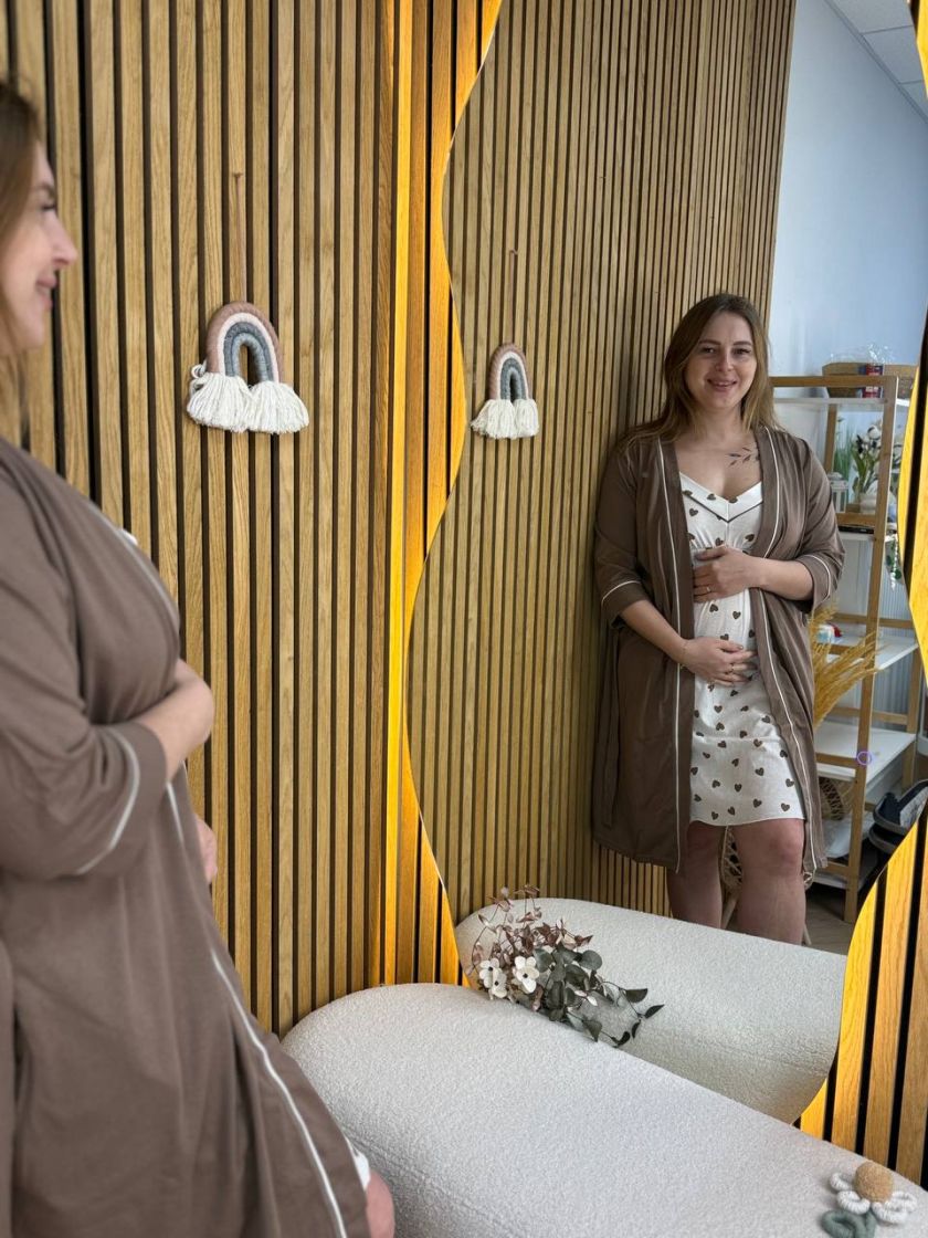 ❤ Комплект сорочка та халат для годування, 44-46 "Кант". Колір - Сердечка комбо (#24141401) ✓ Anna Konvert