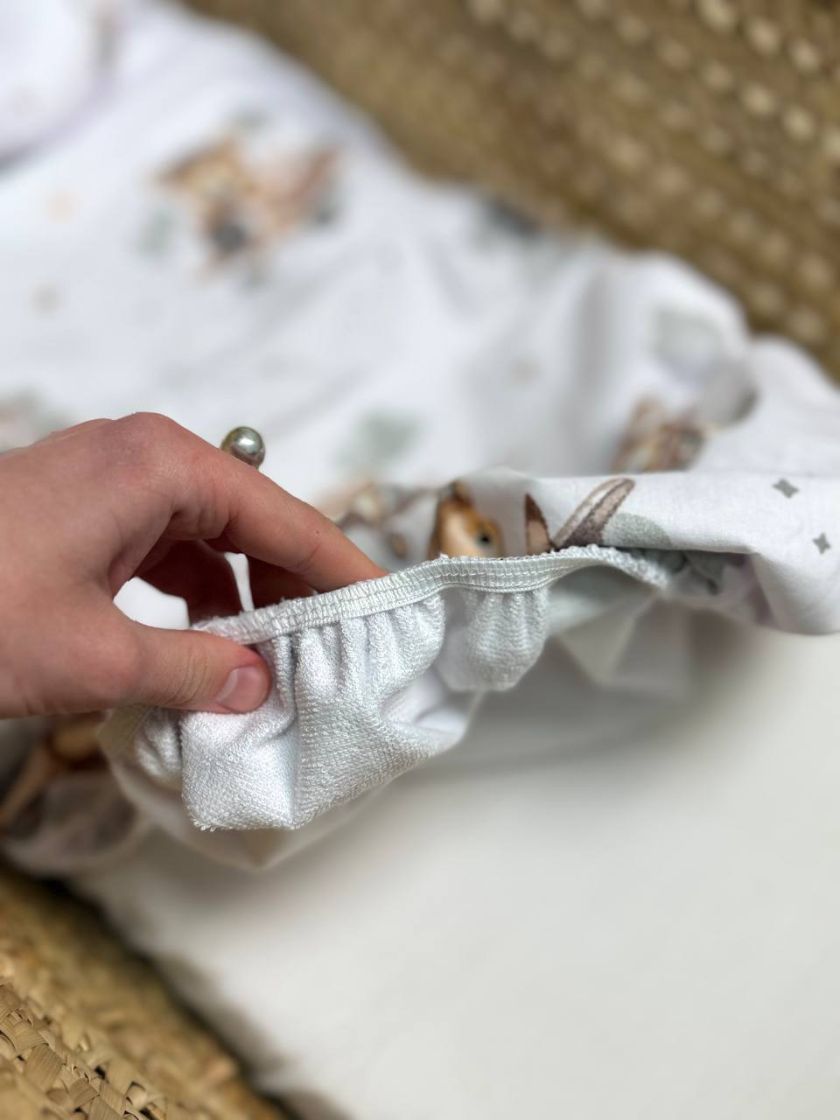 ❤ Простирадло непромакаюче у візочок та подушка. Принт - Ведмідь на літаку, сірий (#92122627) ✓ Anna Konvert