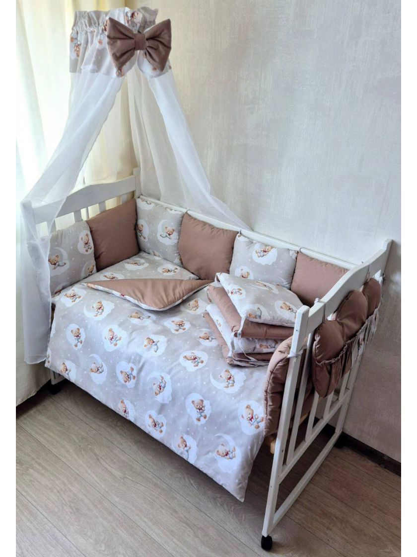 ❤ Набір у ліжко Elite, Bonna. Принт - Ведмедик на місяці, шоколад (#29710840) ✓ Anna Konvert