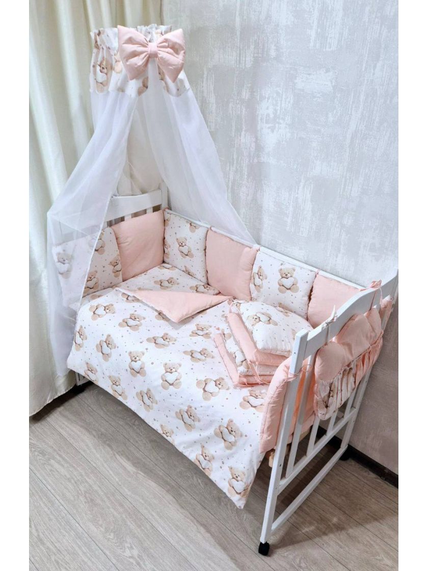 ❤ Набір у ліжко Elite, Bonna. Принт - Ведмедик із сердечком, персик (#89648679) ✓ Anna Konvert