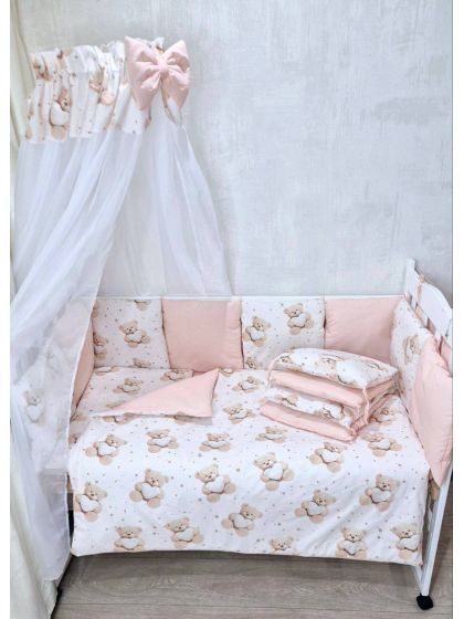 ❤ Набір у ліжко Elite, Bonna. Принт - Ведмедик із сердечком, персик (#89648679) ✓ Anna Konvert 2