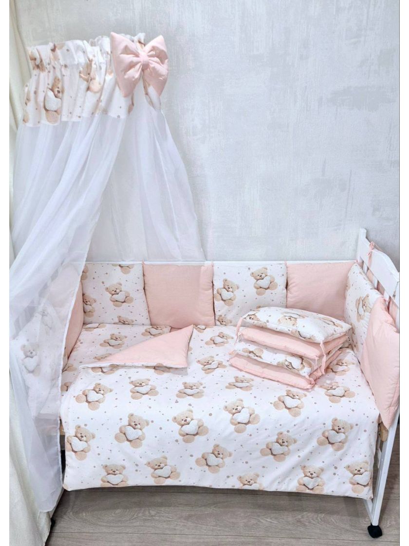❤ Набір у ліжко Elite, Bonna. Принт - Ведмедик із сердечком, персик (#89648679) ✓ Anna Konvert