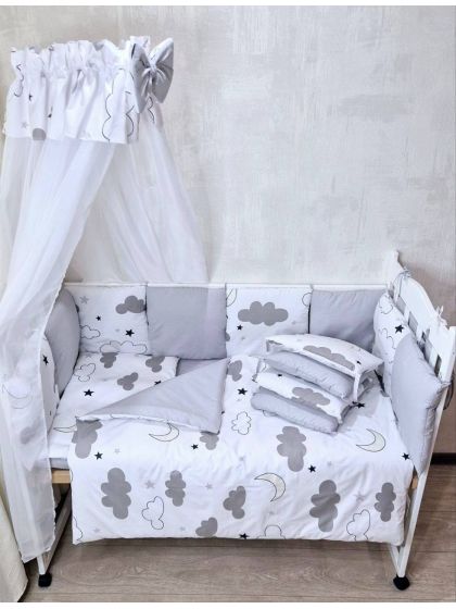 ❤ Набір у ліжко Elite, Bonna. Принт - Місяць, хмаринки, сірий (#46710819) ✓ Anna Konvert 2