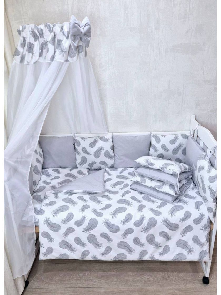 ❤ Набір у ліжко Elite, Bonna. Принт - Пір'я сірі, сірий (#26139452) ✓ Anna Konvert